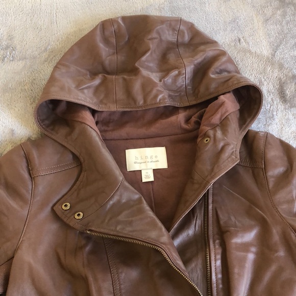 Hinge 100% Leather Women’s Hooded Jacket - Picture 4 of 11